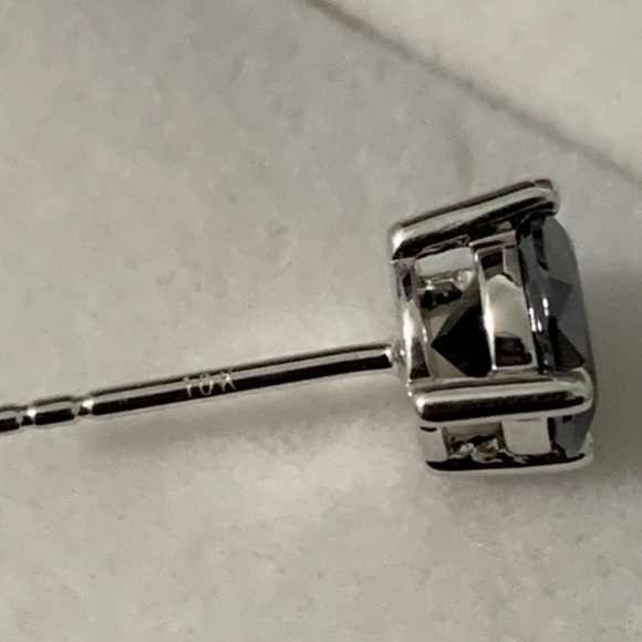 10k 2 Carat Black Diamond Moissanite Earrings - Picture 7 of 14